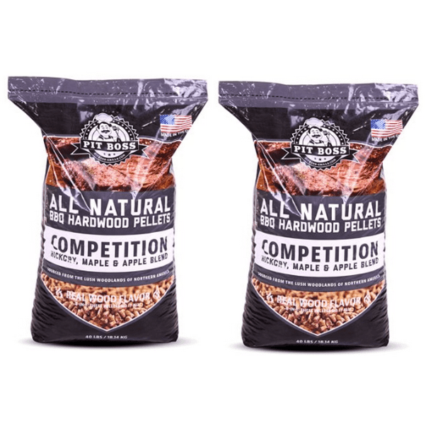 Natural 2 pack Pit Boss Competition Blend BBQ Pellets 40 lb Resealable Bag 
